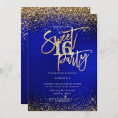 Invitation PixDezines Sweet 16 Parties scintillant Diamond Ro (Devant / Derrière)