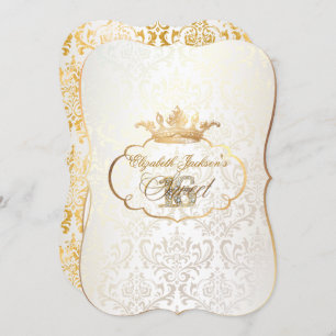 Invitation PixDezines Sweet 16/princess/rossi damask