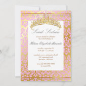 Invitation PixDezines Sweet 16/ princesse/rose+damas or (Dos)