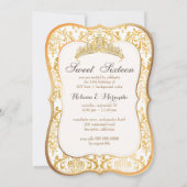 Invitation PixDezines Sweet 16/princesse/rossi damask (Dos)