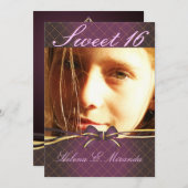 Invitation PixDezines Sweet 16/ princesse/tiara (arrière) (Devant / Derrière)