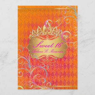 Invitation PixDezines Sweet 16/Rainbow Swirls