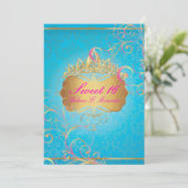 Invitation PixDezines Sweet 16/Rainbow Swirls (Debout devant)
