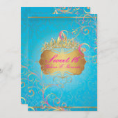 Invitation PixDezines Sweet 16/Rainbow Swirls (Devant / Derrière)
