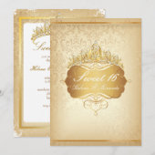 Invitation PixDezines Sweet 16/Vintage Rossi Damask (Devant / Derrière)