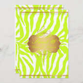 Invitation PixDezines Sweet 16/Zebra Stripes (Devant / Derrière)