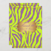Invitation PixDezines Sweet 16/Zebra Stripes (Devant / Derrière)