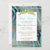 Invitation PixDezines Sweet 16/Zebra Stripes (Dos)