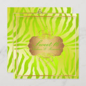 Invitation PixDezines Sweet 16/Zebra Stripes (Devant / Derrière)