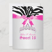 Invitation PixDezines Sweet 16/Zebra Stripes (Devant)