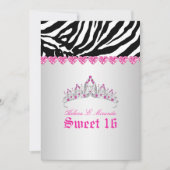 Invitation PixDezines Sweet 16/Zebra Stripes (Devant)