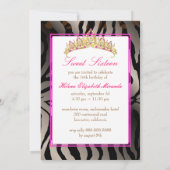 Invitation PixDezines Sweet 16/Zebra Stripes (Dos)