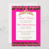 Invitation PixDezines Sweet 16/Zebra Stripes (Dos)