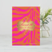 Invitation PixDezines Sweet 16/Zebra Stripes (Debout devant)