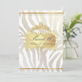 Invitation PixDezines Sweet 16/Zebra Stripes, couleur Personn (Debout devant)