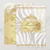 Invitation PixDezines Sweet 16/Zebra Stripes, couleur Personn (Devant / Derrière)