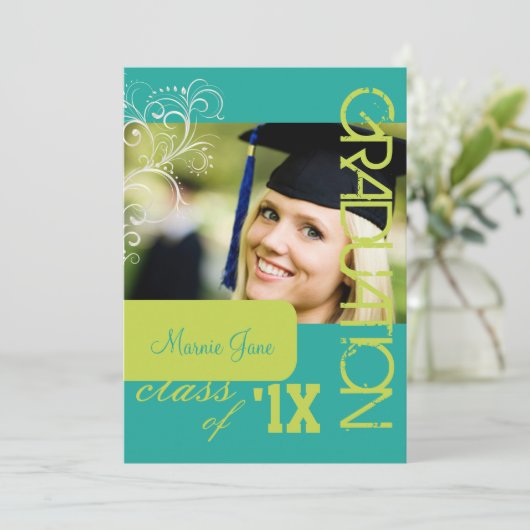 Invitation PixDezines Swirls, Graduation 2012, DO-IT-YOURSELF (Debout devant)