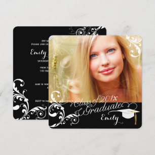 Invitation PixDezines Swirls Graduation/do-it-yourself couleu