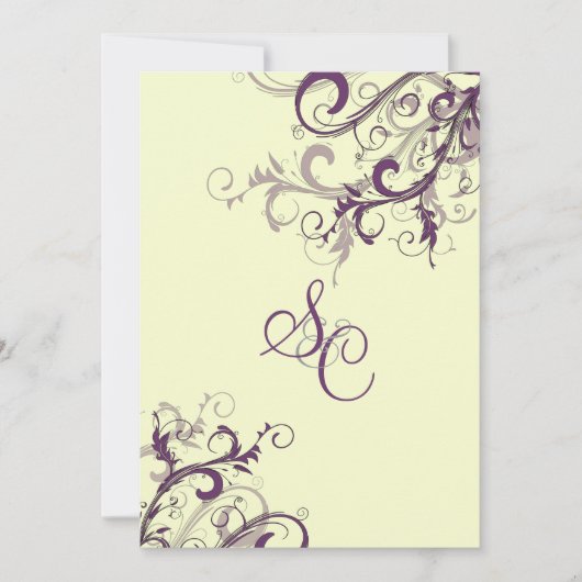 Invitation PixDezines SWIRLS PLUM/Arrière - plan DO-IT-YOURSE (Devant)