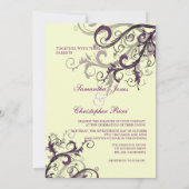 Invitation PixDezines SWIRLS PLUM/Arrière - plan DO-IT-YOURSE (Dos)