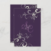 Invitation PixDezines SWIRLS PLUM/CREAM/Arrière - plan DO-IT- (Devant / Derrière)