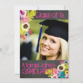 Invitation PixDezines, tableau de bord+graduation florale (Devant)