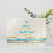 Invitation PixDezines talit en soie/Stylish Bar Mitzvah/or (Debout devant)