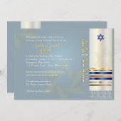 Invitation PixDezines talit/Stylish Bar Mitzvah/ash/or (Devant / Derrière)