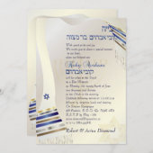 Invitation PixDezines talit/Stylish Bar Mitzvah/gold (Devant / Derrière)