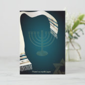 Invitation PixDezines Tallit Bar Mitzvah / Turquoise / Or (Debout devant)