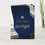 Invitation PixDezines tallit/bar photo mitzvah/DO-IT-YOURSELF<br><div class="desc">✡ PixDezines tallit en bleu foncé (do-it-yourself couleur arrière - plan) bar mitzvah sur carte de voeux pliée avec faux étoile d'or de David. Photo et cadre peuvent également être supprimés. Pour afficher plus de nos collections de mitzvah, copiez collez cette URL :www.zazzle.com/pixdezines mitzvah?rf=238007904023613149 ✡ Copyright © 2008-2016 PixDezines.com™ et...</div>