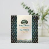 Invitation PixDezines tallit+kippah/Stylish Bar Mitzvah/gold (Debout devant)