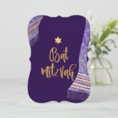 Invitation PixDezines Tallit/Lavender Purple/Bat mitzvah (Debout devant)