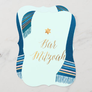 Invitation PixDezines Tallit/Mint/Turquoise/Bar Mitzvah