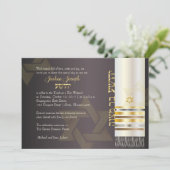 Invitation PixDezines tallit/Stylish Bar Mitzvah/ash/gold (Debout devant)