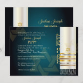 Invitation PixDezines tallit/Stylish Bar Mitzvah/ash/or (Devant / Derrière)