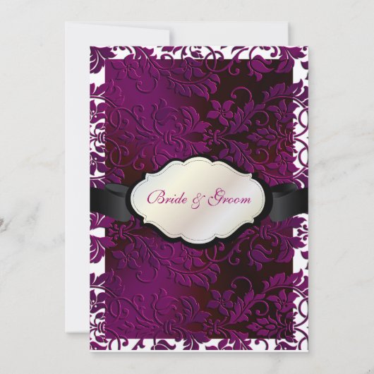 Invitation PixDezines Tanza Damask/DO-IT-YOURSELF couleur arr (Dos)