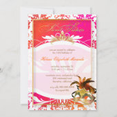 Invitation PixDezines Tanza Damask/sweet 16/zèbre (Dos)