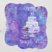 Invitation PixDezines tea party/mariée/aquarelle (Devant / Derrière)