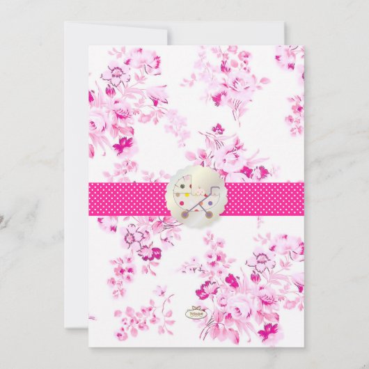 Invitation PixDezines toile rose/faire-part de naissance/douc (Dos)