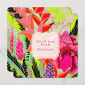 Invitation PixDezines torch gingembre/heliconia/Luau Mariage (Devant / Derrière)