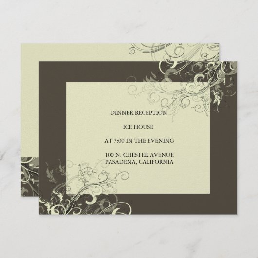 Invitation PixDezines tourbillon crème+graphite (Devant / Derrière)