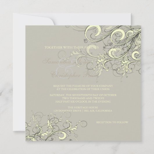 Invitation PixDezines tourbillons de crème+graphite/DO-IT-YOU (Dos)