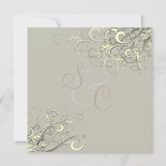 Invitation PixDezines tourbillons de crème+graphite/DO-IT-YOU (Devant)