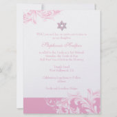 Invitation PixDezines tourbillons roses/Bar Mitzvah/fond à fa (Dos)