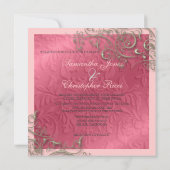 Invitation PixDezines tourbillons rustiques/faux argent (Dos)