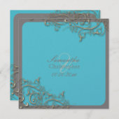 Invitation PixDezines tourbillons rustiques/faux argent (Devant / Derrière)