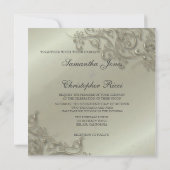 Invitation PixDezines tourbillons rustiques/faux argent (Dos)