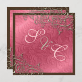 Invitation PixDezines tourbillons rustiques/faux argent (Devant / Derrière)