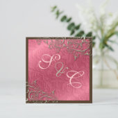 Invitation PixDezines tourbillons rustiques/faux argent (Debout devant)